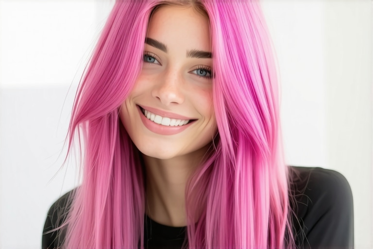 Happy client with new hair color